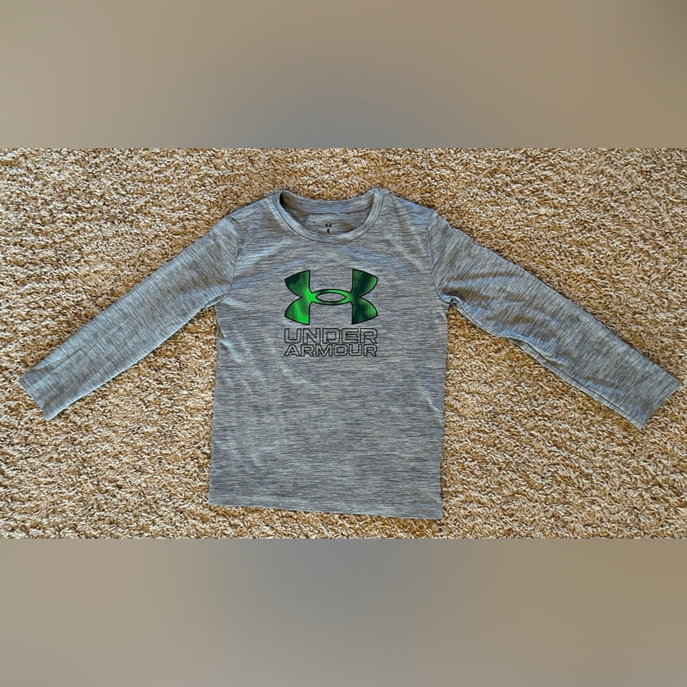 Under Armour Kids Heather Gray Long Sleeve Tee